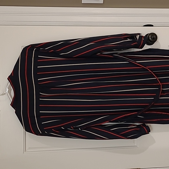 Club Monaco, sz 12 l, Navy dress with red and cream stripes - Picture 4 of 4